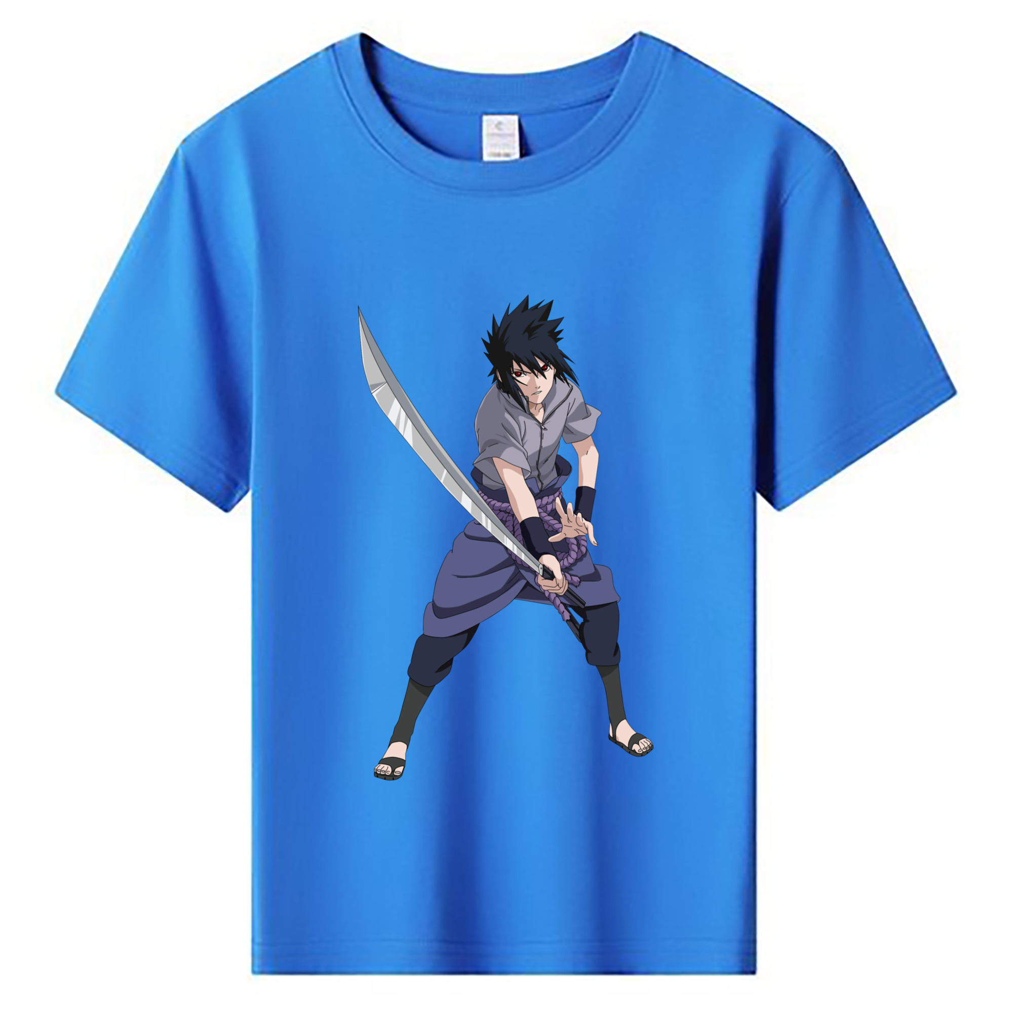 （画像用） NARUTO -ナルト- うちは サスケ Uchiha Sasuke 綿100％キッズTシャツ（フロントプリント）